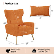 Nalupatio Velvet Fabric Upholstered Reading Comfy Mid Century Modern Armchair with Metal Legs and Spring Support, Accent Chair for Living Room,Beige