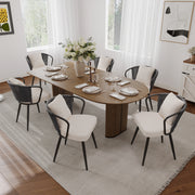 Hawsaiy Rattan Dining Chairs Set of 2, Upholstered Cane Back Kitchen Chairs with Metal Legs & Throw Pillow, Mid Century Modern Farmhouse Dining Room Chairs