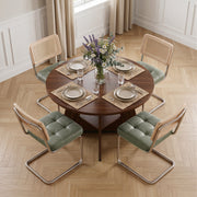 Hawsaiy 5 Piece Round Dining Table Set for 4, 47.3