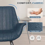 Hawsaiy Mid Century Modern Faux Leather Dining Chair Set of 2/4 with Upholstered Seat and Metal Legs