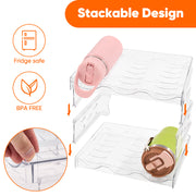 Hawsaiy 4 Pack Stackable Bottle Holder Storage Rack, Plastic Water Bottle Organizer, Clear