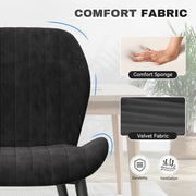 Hawsaiy Modern Ergonomic Velvet Dining Chair Set of 2/4/6 with Sturdy Metal Legs
