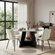 Hawsaiy 5 Piece Round Dining Table Set for 4, 47.3