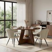 Hawsaiy 5 Piece Round Dining Table Set for 4, 47.3