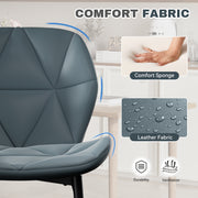 Nalupatio Modern Dining Chairs Set of 2, PU Leather Dining Room Chairs with Waterproof Surface and Metal Legs for Kitchen Restaurant and Living Room, Dark Blue