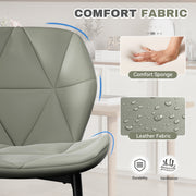 Nalupatio Modern Dining Chairs Set of 2, PU Leather Dining Room Chairs with Waterproof Surface and Metal Legs for Kitchen Restaurant and Living Room, Dark Blue