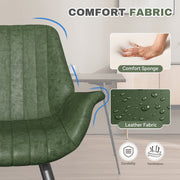 Hawsaiy Mid Century Modern Faux Leather Dining Chair Set of 2/4 with Upholstered Seat and Metal Legs