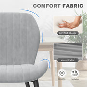 Hawsaiy Modern Ergonomic Velvet Dining Chair Set of 2/4/6 with Sturdy Metal Legs