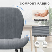 Hawsaiy Modern Ergonomic Velvet Dining Chair Set of 2/4/6 with Sturdy Metal Legs