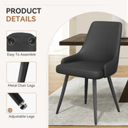 Hawsaiy PU leather Dining Chairs Set of 2/4 with Durable Metal Legs