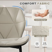 Hawsaiy Modern Ergonomic Dining Chair Set of 2 with Metal Legs