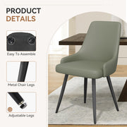 Hawsaiy PU leather Dining Chairs Set of 2/4 with Durable Metal Legs