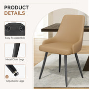 Hawsaiy PU leather Dining Chairs Set of 2/4 with Durable Metal Legs