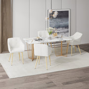 Hawsaiy Modern Accent Dining Chairs Set of 2,Upholstered Linen Fabric Living Room Chairs,Comfy Accent Chair with Metal Legs for Kitchen Dining Room Bedroom Reading Room Waiting Room