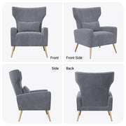 Nalupatio Velvet Fabric Upholstered Reading Comfy Mid Century Modern Armchair with Metal Legs and Spring Support, Accent Chair for Living Room,Beige