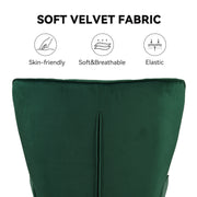 Hawsaiy Mid-Century Modern Velvet Tufted Wingback Accent Chair Set of 1/2 with Metal Legs for Living Room and Bedroom