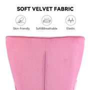 Hawsaiy Mid-Century Modern Velvet Tufted Wingback Accent Chair Set of 1/2 with Metal Legs for Living Room and Bedroom