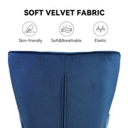 Hawsaiy Mid-Century Modern Velvet Tufted Wingback Accent Chair Set of 1/2 with Metal Legs for Living Room and Bedroom