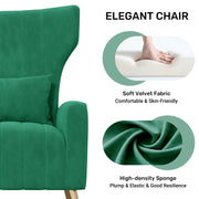 Hawsaiy Mid Century Modern Velvet Accent Chair Set of 1/2, High Back Armchair with Metal Legs, Upholstered Comfy Chair for Living Room and Bedroom