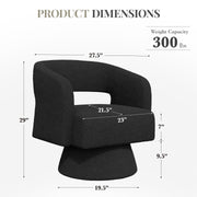 Hawsaiy Swivel Barrel Accent Chair Set of 1/2, Linen Fabric Upholstered Armchair with Wood Frame & Spring Support,Modern Comfy Lounge Sofa Chair with Round Back for Reading Living Room Bedroom