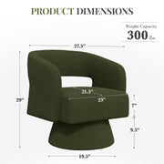 Hawsaiy Swivel Barrel Accent Chair Set of 1/2, Linen Fabric Upholstered Armchair with Wood Frame & Spring Support,Modern Comfy Lounge Sofa Chair with Round Back for Reading Living Room Bedroom