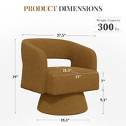 Hawsaiy Swivel Barrel Accent Chair Set of 1/2, Linen Fabric Upholstered Armchair with Wood Frame & Spring Support,Modern Comfy Lounge Sofa Chair with Round Back for Reading Living Room Bedroom