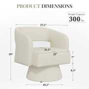 Hawsaiy Swivel Barrel Accent Chair Set of 1/2, Linen Fabric Upholstered Armchair with Wood Frame & Spring Support,Modern Comfy Lounge Sofa Chair with Round Back for Reading Living Room Bedroom