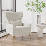 Hawsaiy Mid Century Modern Velvet Accent Chair Set of 1/2, High Back Armchair with Metal Legs, Upholstered Comfy Chair for Living Room and Bedroom