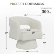 Hawsaiy Swivel Barrel Accent Chair Set of 1/2, Linen Fabric Upholstered Armchair with Wood Frame & Spring Support,Modern Comfy Lounge Sofa Chair with Round Back for Reading Living Room Bedroom