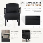 Hawsaiy Convertible Sleeper Leisure Recliner, Adjustable Lounge Chair, Arm Chair, and Sofa Bed