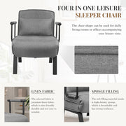 Hawsaiy Convertible Sleeper Leisure Recliner, Adjustable Lounge Chair, Arm Chair, and Sofa Bed