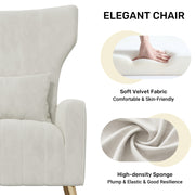 Hawsaiy Mid Century Modern Velvet Accent Chair Set of 1/2, High Back Armchair with Metal Legs, Upholstered Comfy Chair for Living Room and Bedroom