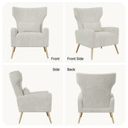 Nalupatio Velvet Fabric Upholstered Reading Comfy Mid Century Modern Armchair with Metal Legs and Spring Support, Accent Chair for Living Room,Beige