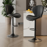 Nalupatio Bar Stools Set of 2 Modern Swivel Bar Chairs, Barstools Counter Height with High Backrest, Easy 3-5 Minute Assembly for Bar, Kitchen, Dining Room Beige