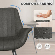 Hawsaiy Mid Century Modern Faux Leather Dining Chair Set of 2/4 with Upholstered Seat and Metal Legs