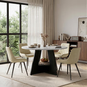 Hawsaiy 5 Piece Round Dining Table Set for 4, 47.3