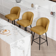 Nalupatio Counter Height Bar Stools Set of 2,360° Swivel Barstools with High Back and Metal Legs,26