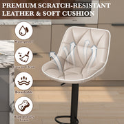Hawsaiy Bar Stools Set of 2/4, Adjustable Swivel Counter Height Bar Stools with Back, Upholstered Modern Barstools with Diamond Stitching
