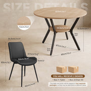 Hawsaiy Dining Table Set for 4, 42.1