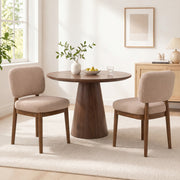 Hawsaiy Wooden Dining Chairs Set of 2/4/6, Boucle Upholstered Dining Room Chairs with Solid Wood Legs, Mid Century Modern Kitchen Chairs, Farmhouse Side Chairs with Back for Dining Room