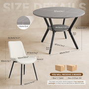 Hawsaiy Dining Table Set for 4, 42.1