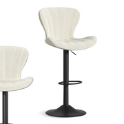 Nalupatio Modern Bar Stools Set of 2 Faux Leather Upholstered Swivel Barstools,Black