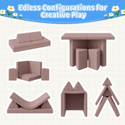 Hawsaiy Kids Sofas Modular 4PCS Sponge Armless Reclining Sofa with Removable Cover