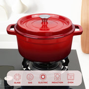 Kerilyn 6.5QT Large Round Cast Iron Enameled Oval Dutch Oven Pot - Heavy-Duty, Non-Stick, Dual Handle, Bread Baking, Cooking, and Serving - Durable, Easy to Clean, Heat Retention, Versatile Cookware,Home Kitchen Essentials, Durable Kitchen Utensils