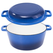 Kerilyn 2-in-1 Heavy-Duty Cast Iron Dutch Oven Pot - Kitchen & Dining Essential for Bread Baking, Cooking, Stewing - Nonstick, Oven Safe Up to 500°F, Dual Handles, Works on All Stovetops, Easy Cleaning, Durable Construction