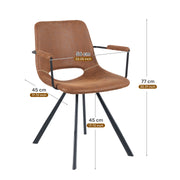 Hawsaiy Modern Dining Chiars Set of 2 with Arm and Metal Legs