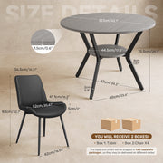 Hawsaiy Dining Table Set for 4, 42.1