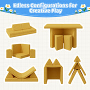 Hawsaiy Kids Sofas Modular 4PCS Sponge Armless Reclining Sofa with Removable Cover