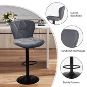 Hawsaiy Modern Adjustable Faux Leather Bar Stool with Back for Kitchen Island Set of 2/4