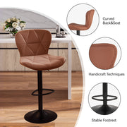 Hawsaiy Modern Adjustable Faux Leather Bar Stool with Back for Kitchen Island Set of 2/4